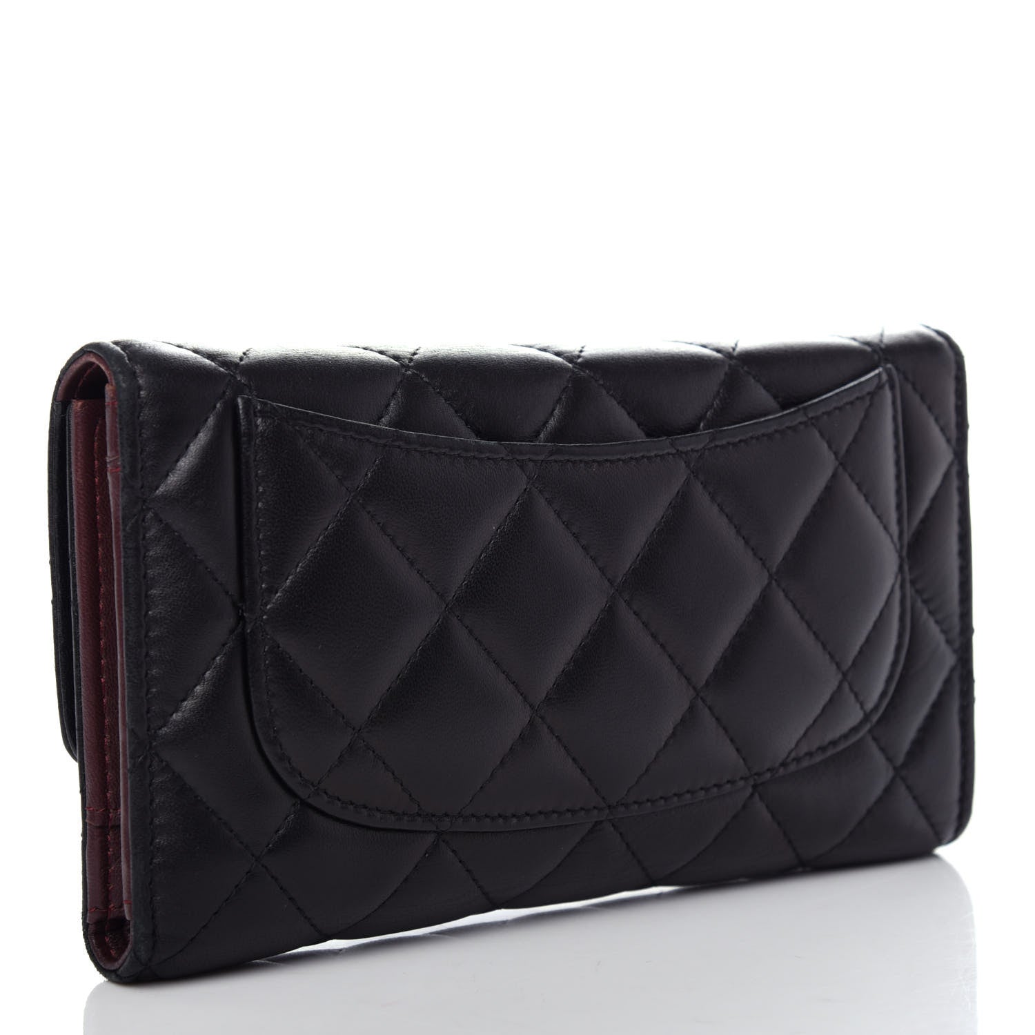 Chanel Lambskin Quilted Large Flap Wallet Black 3 of 8