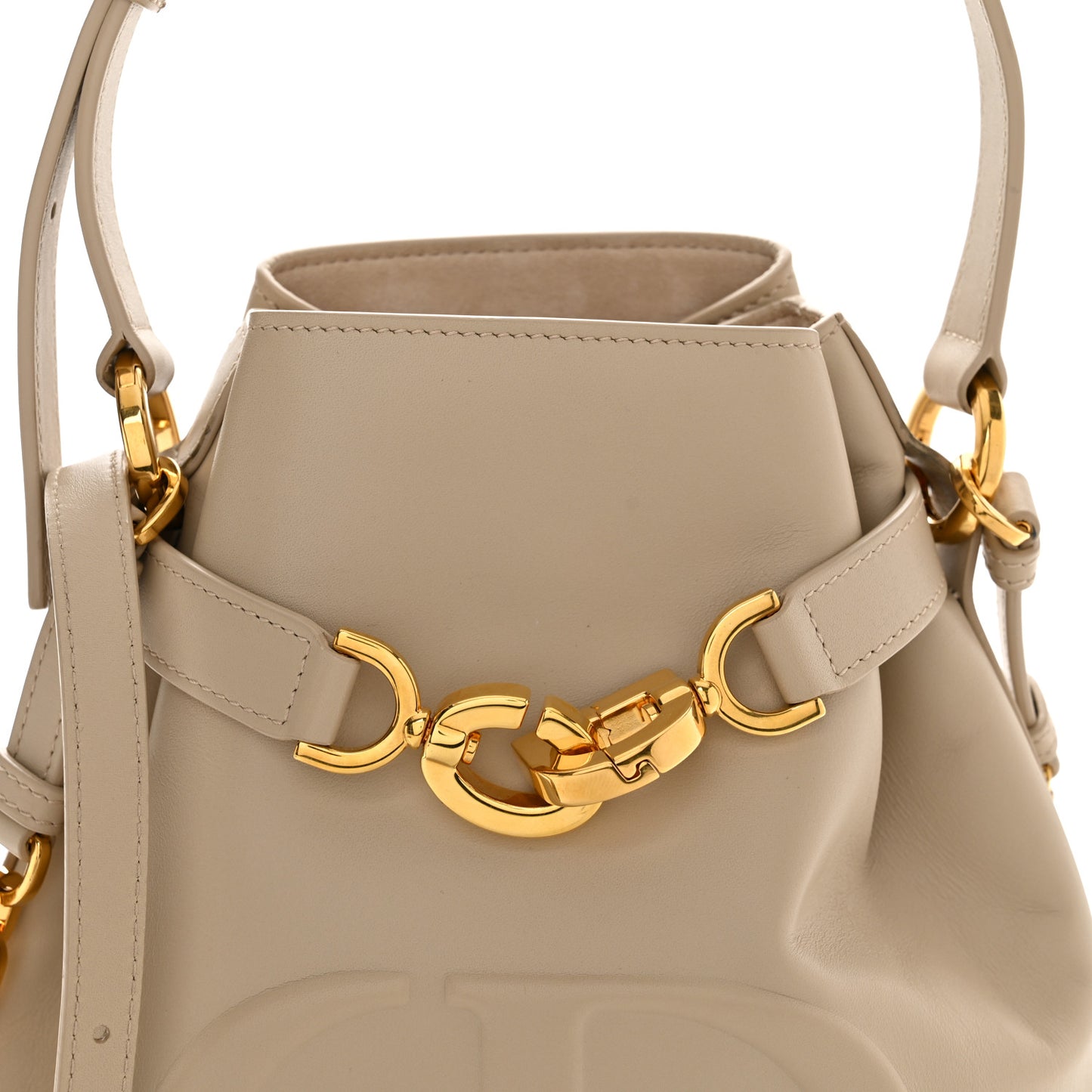 Calfskin CD Embossed Medium C'est Dior Bag Powder Beige