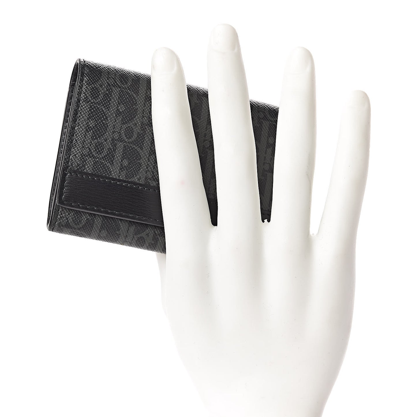 HOMME Monogram Coated Canvas Card Holder Grise