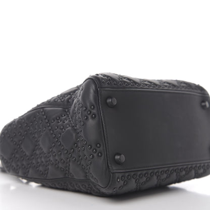 Christian Dior UItra Matte Calfskin Cannage Studded Medium Supple Lady Dior Black 4 of 9