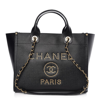 Chanel Caviar Small Studded Deauville Tote Black 1 of 8