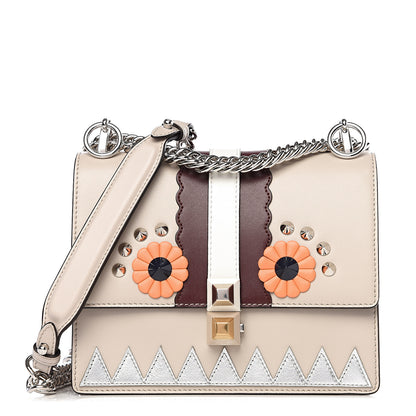 Fendi Vitello Liberty Lucido Catalan Mirror Hypnoteyes Studded Small Kan I Shoulder Bag Grigio Polvere Bordeaux Multicolor 1 of 9