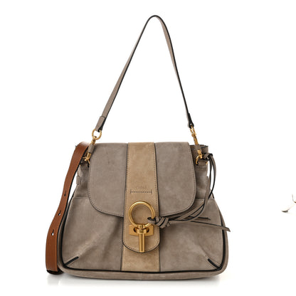 Chloe Suede Calfskin Small Lexa Shoulder Bag Motty Grey 1 of 10