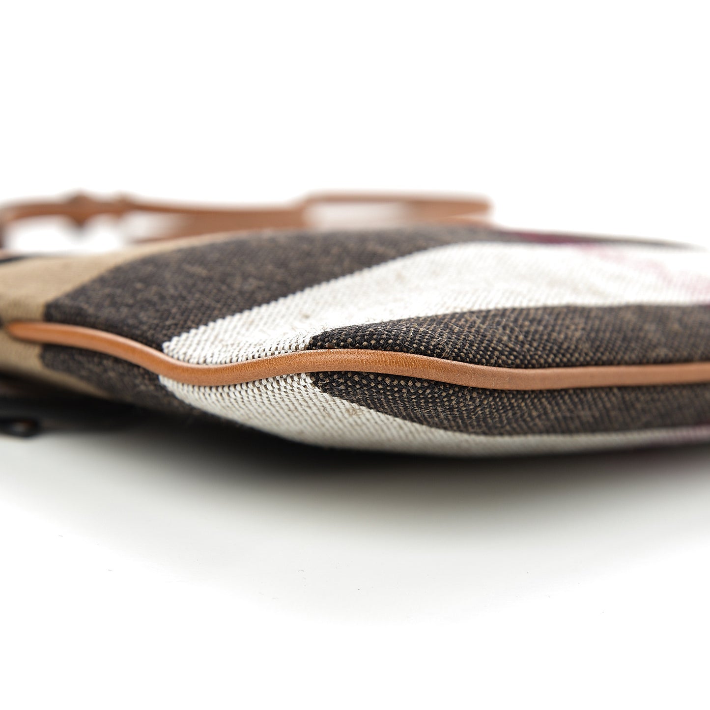 Mega Check Peyton Crossbody Clutch Bag Saddle Brown
