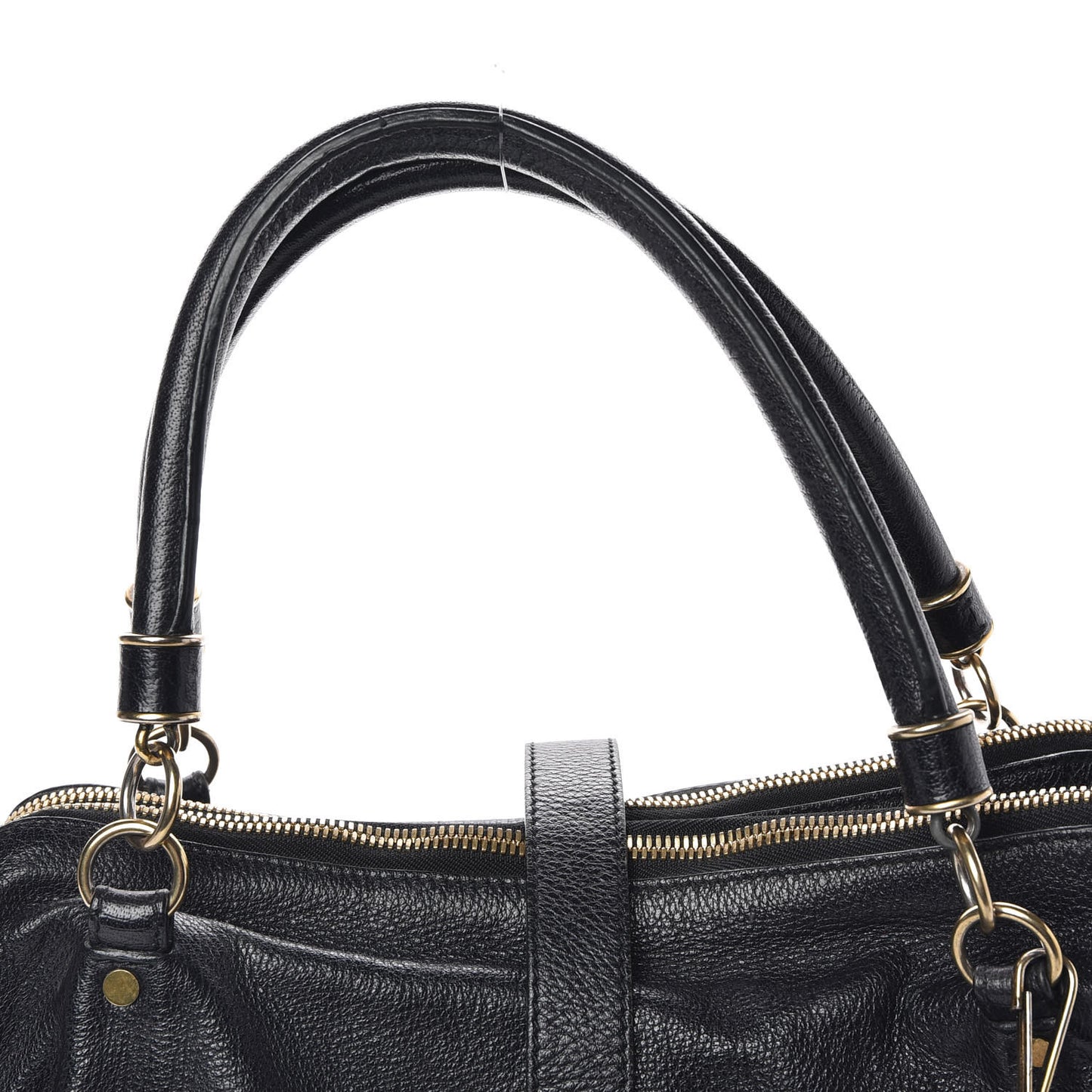 Grainy Calfskin Creighton Satchel Black
