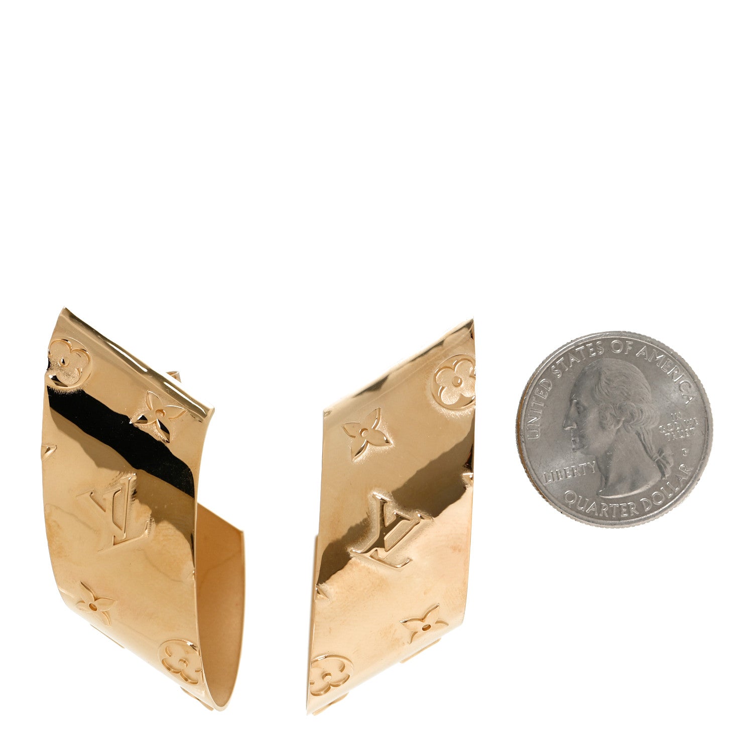 Louis Vuitton Nanogram Earrings Gold 2 of 5