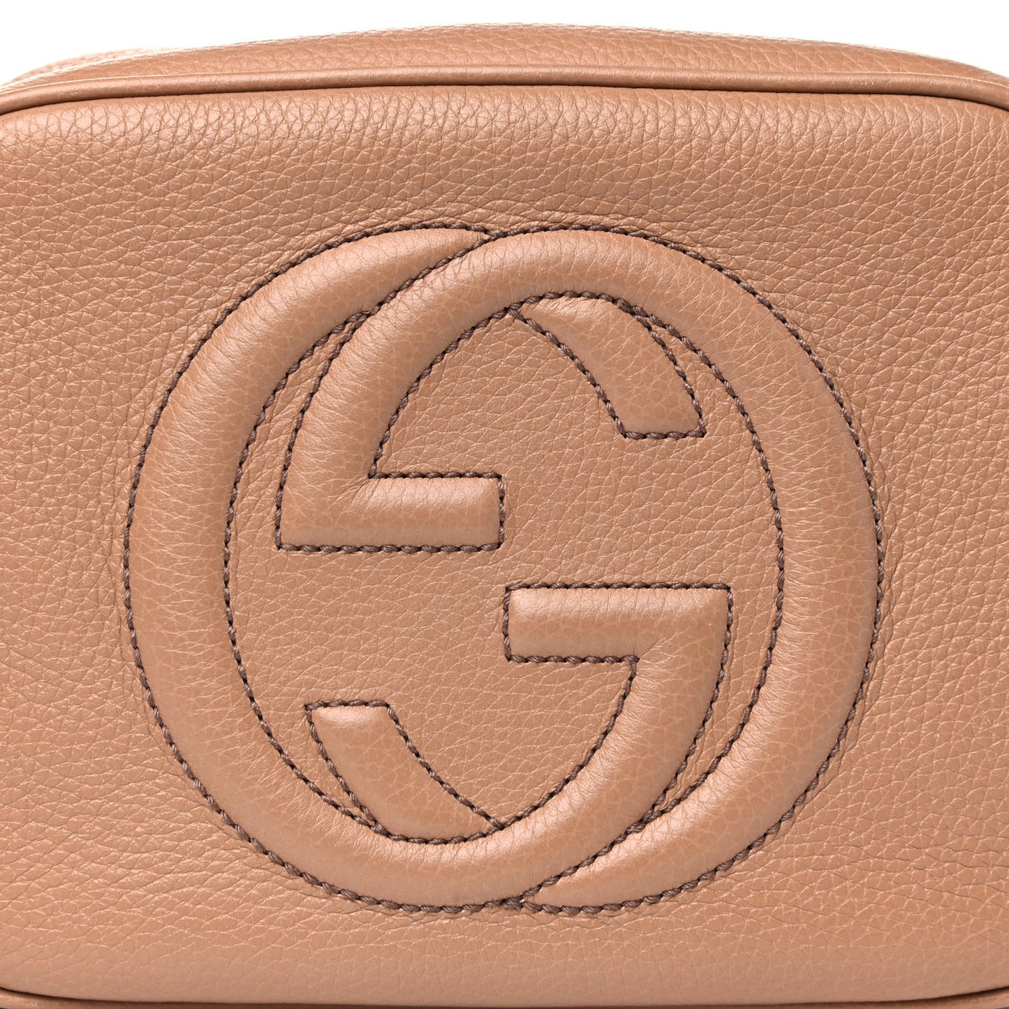 Pebbled Calfskin Small Soho Disco Bag Rose Beige