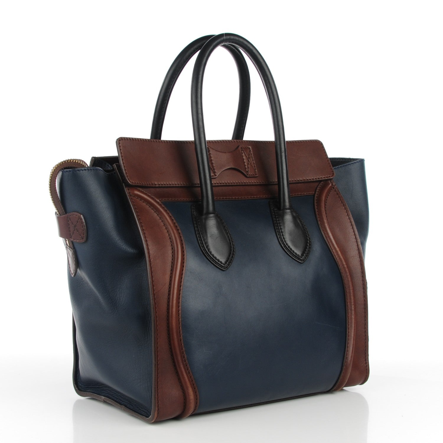 Celine Smooth Calfskin Mini Tri-Color Luggage Navy 3 of 10