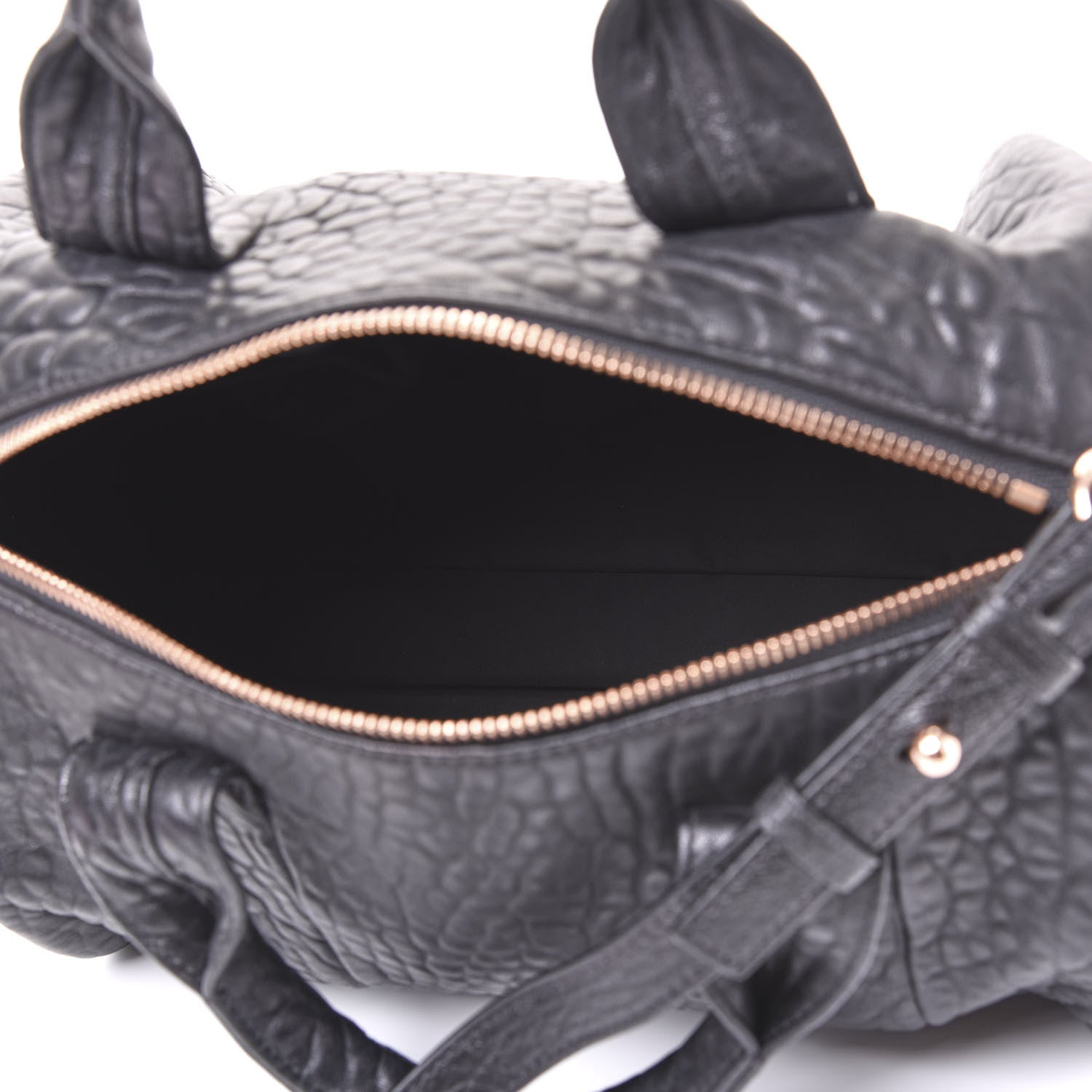 Alexander Wang Pebbled Lambskin Rocco Black Rose Gold Hardware 4 of 8