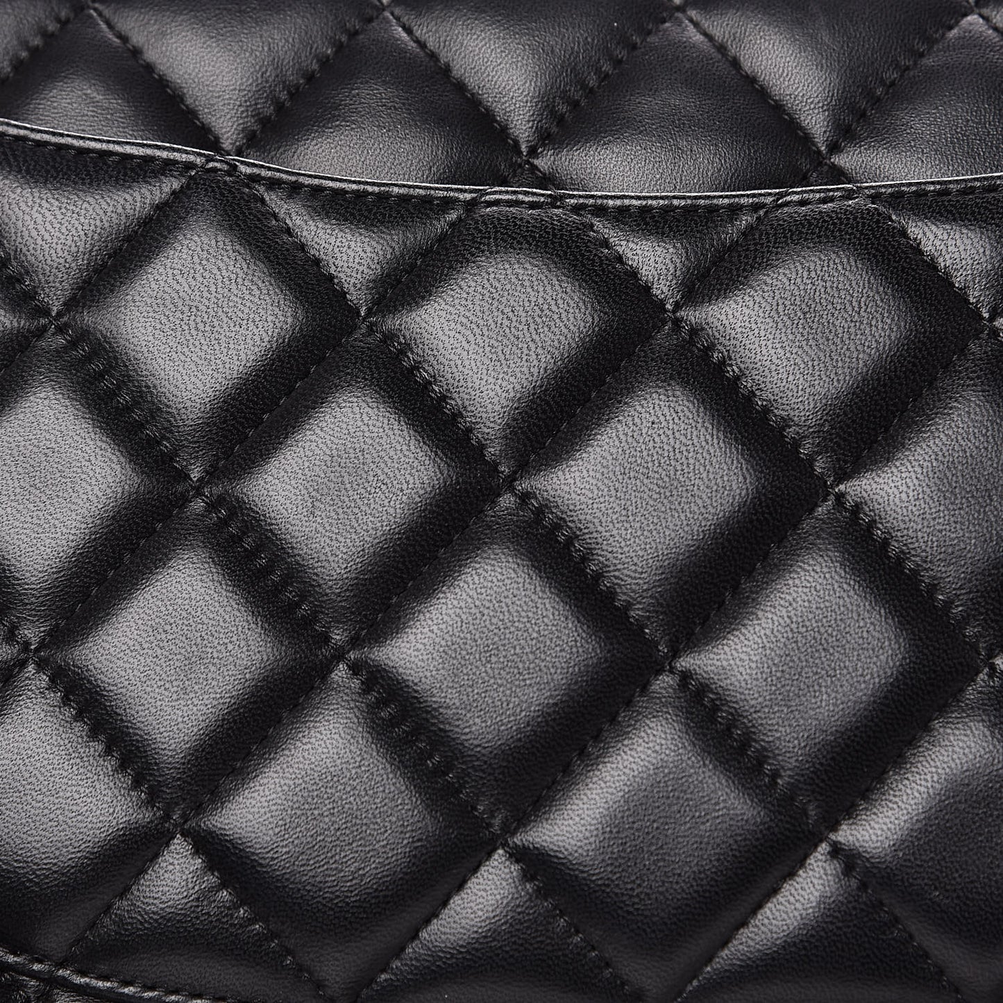 Lambskin Quilted Jumbo Double Flap Black