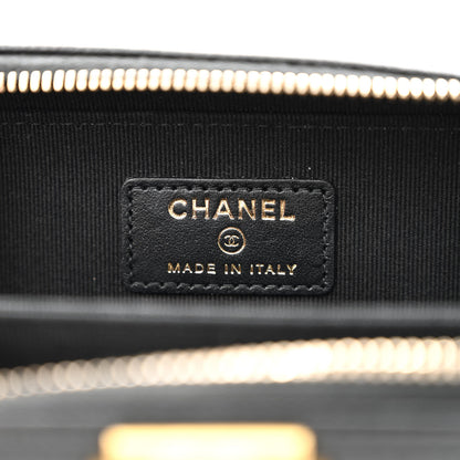 Chanel Caviar Quilted Boy Zip Phone Holder With Chain Black 6 of 11
