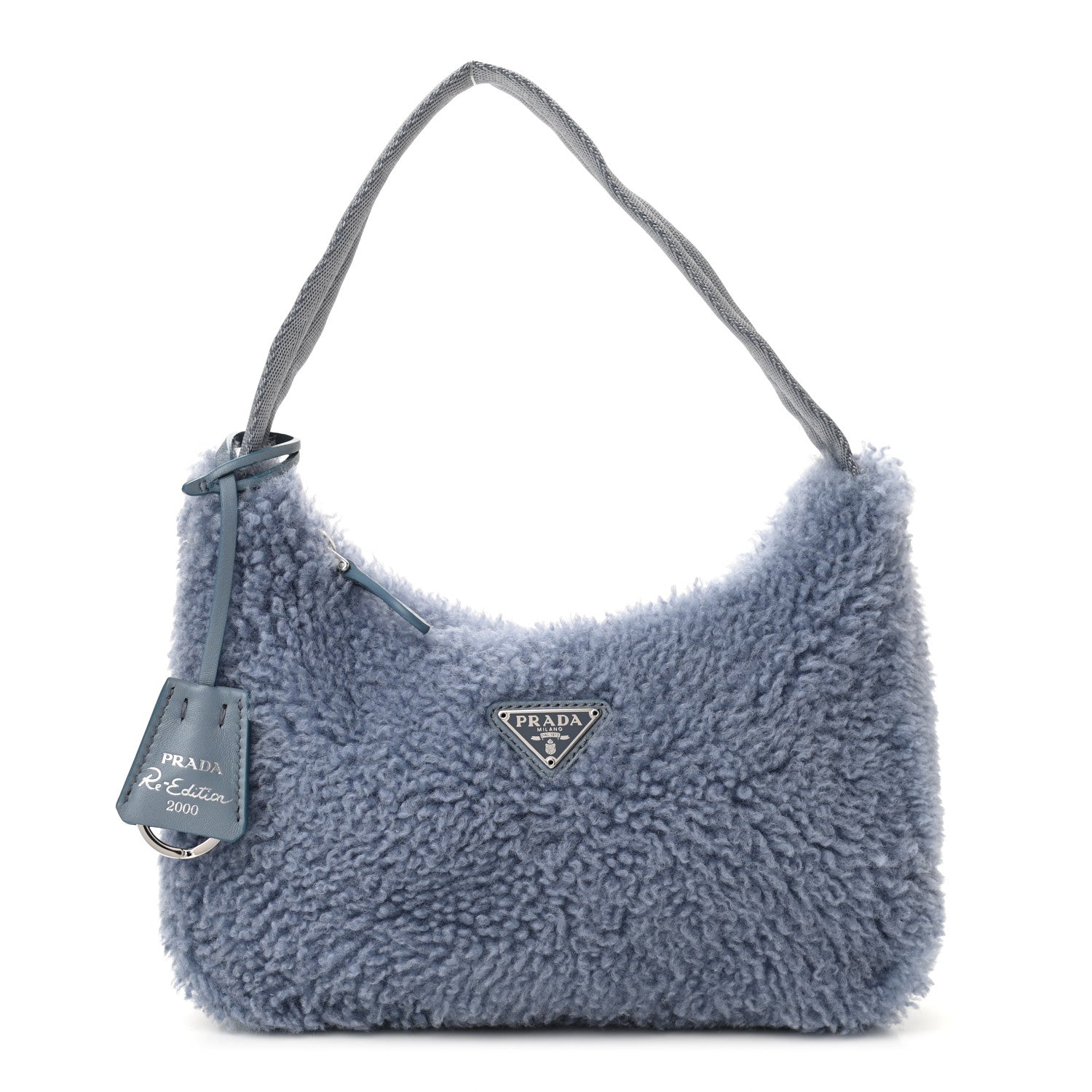 Prada Shearling Mini Re-Edition 2000 Bag Pervinca 1 of 9