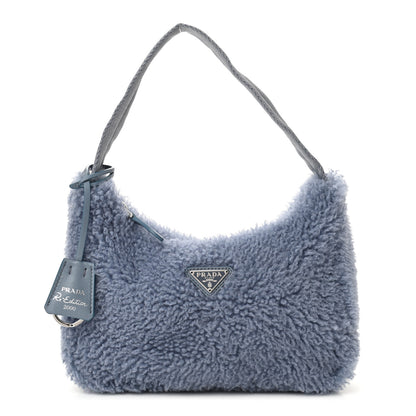 Prada Shearling Mini Re-Edition 2000 Bag Pervinca 1 of 9