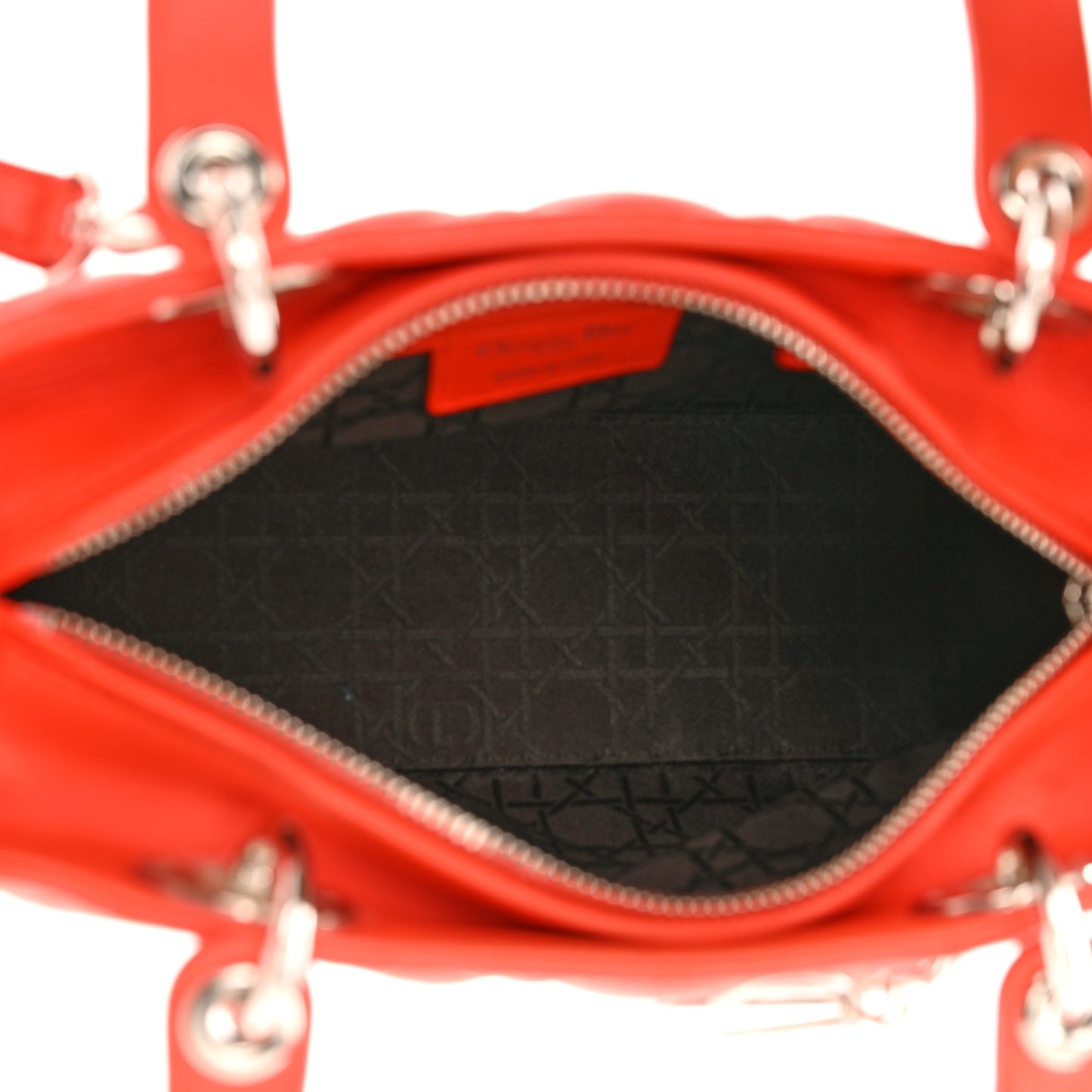 Lambskin Cannage Medium Lady Dior Coral
