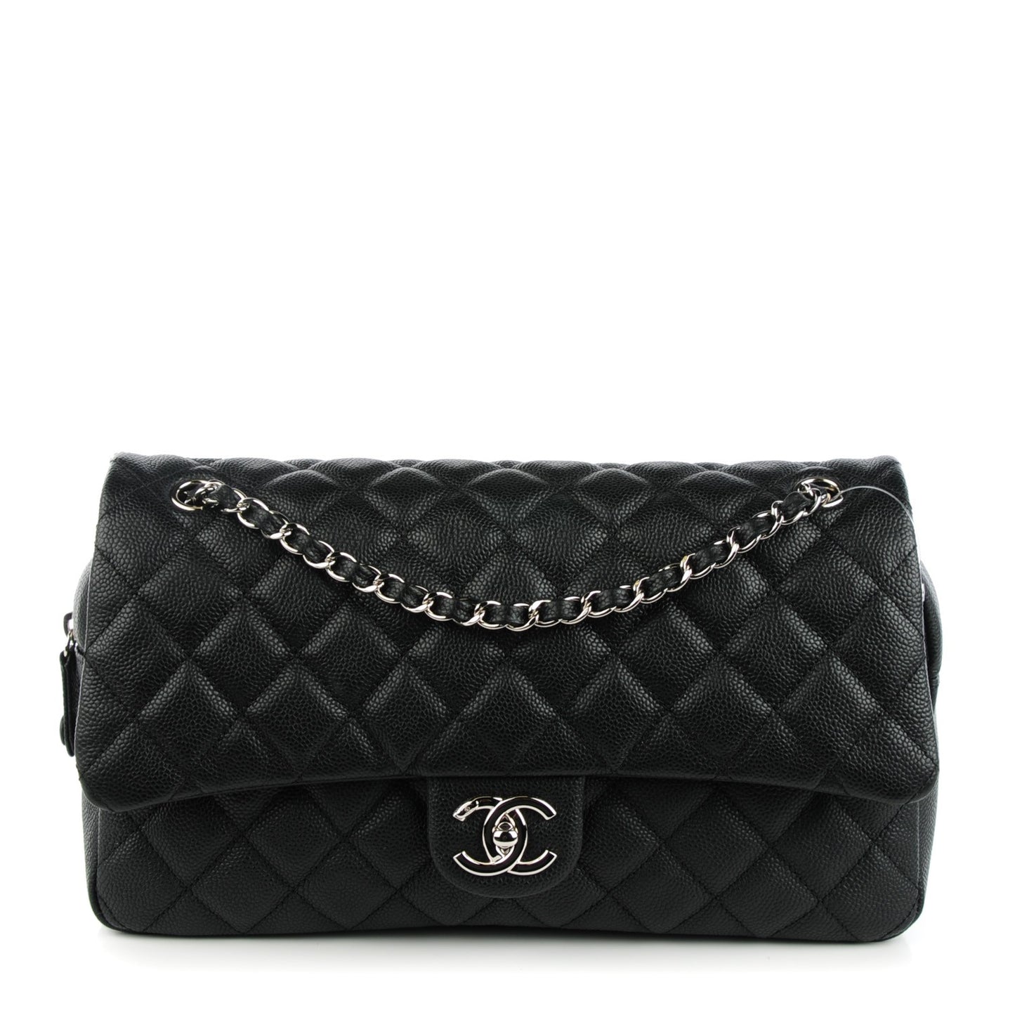 Caviar Quilted Jumbo Easy Flap Black