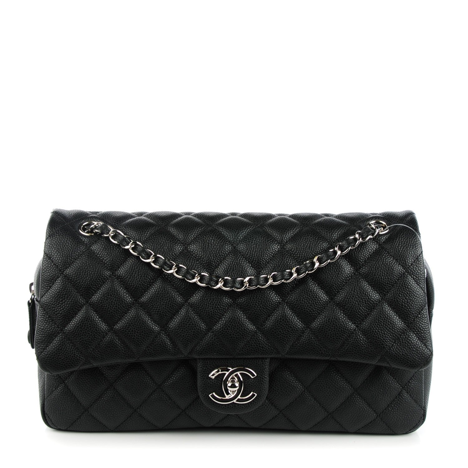 Chanel Caviar Quilted Jumbo Easy Flap Black 1 of 8