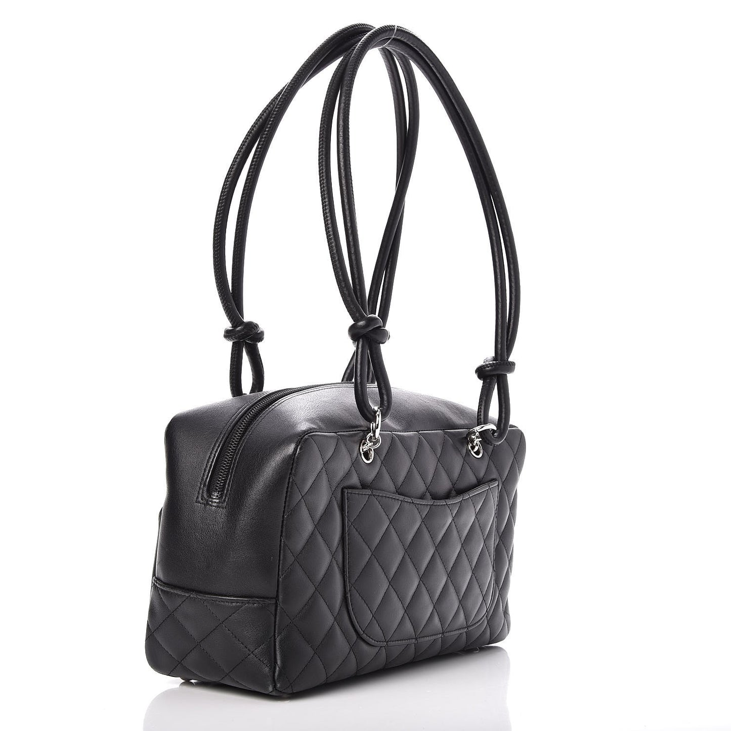 Calfskin Quilted Large Cambon Bowler Black