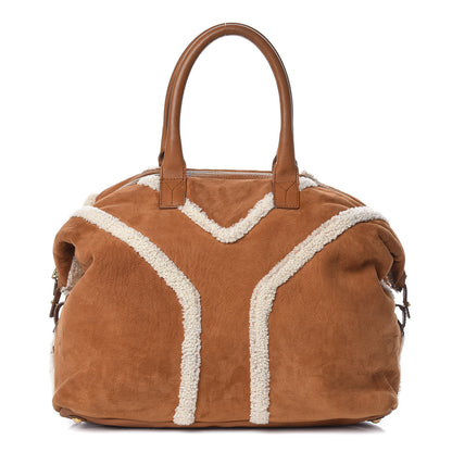 Saint Laurent Suede Shearling Medium Easy Sac Tan 1 of 15