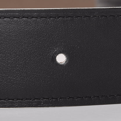 Hermes Swift Epsom 32mm Guilloche H Belt 85 Black Etoupe 4 of 10