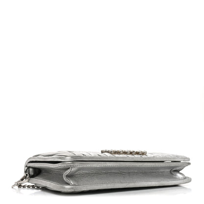 Miu Miu Metallic Nappa Matelasse Chain Crossbody Silver 4 of 9