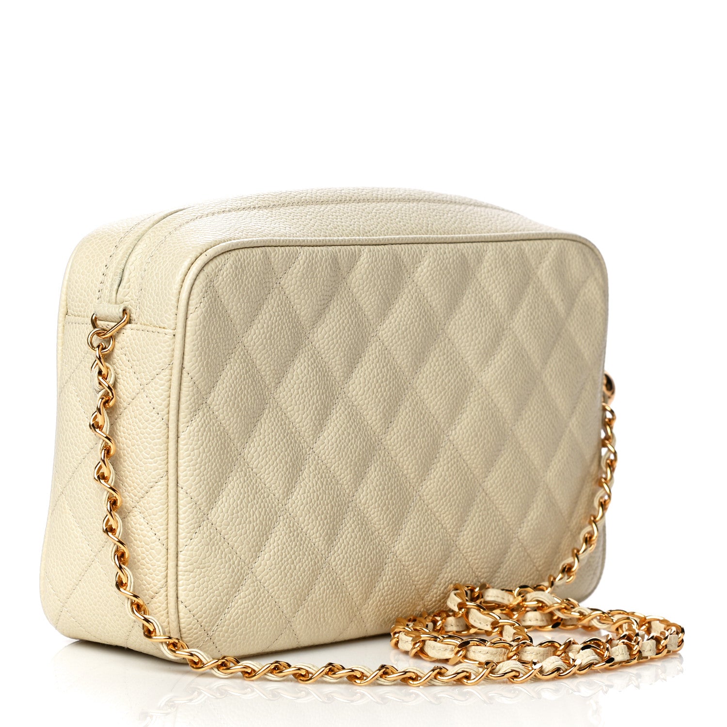 Chanel Caviar Quilted CC Camera Case Light Beige 3 of 17