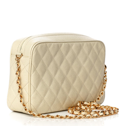 Chanel Caviar Quilted CC Camera Case Light Beige 3 of 17