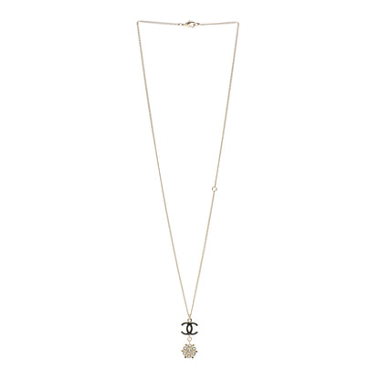 Chanel Crystal Enamel CC Pendant Necklace Gold 3 of 4