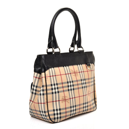 Burberry Haymarket Check Pocket Tote Black 3 of 10