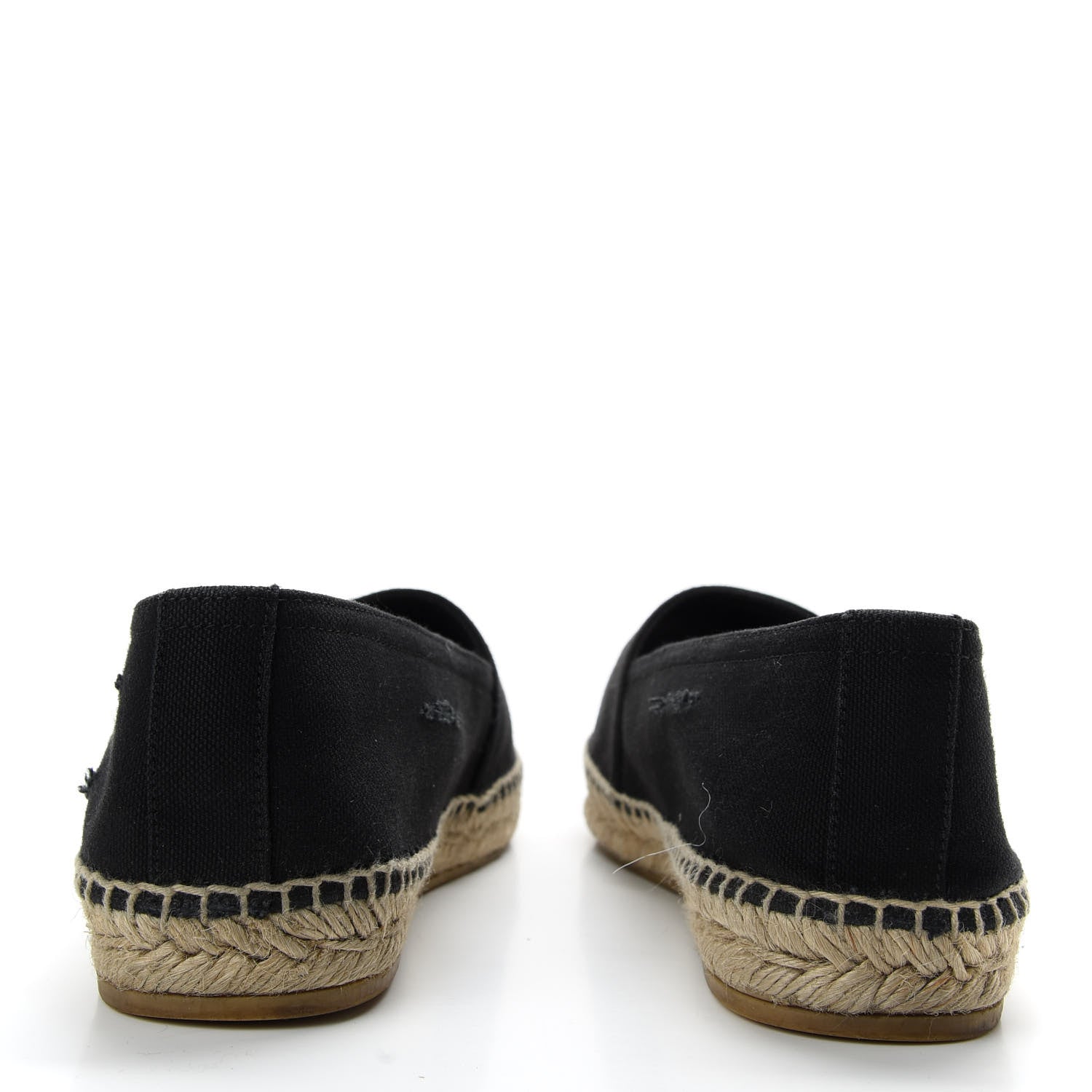 Saint Laurent Canvas Nappa Elba Logo Embroidered Espadrilles 39 Black 6 of 10