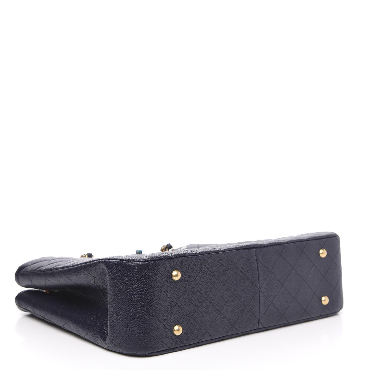 Chanel Caviar Quilted Large CC Shopping Tote Navy 4 of 11
