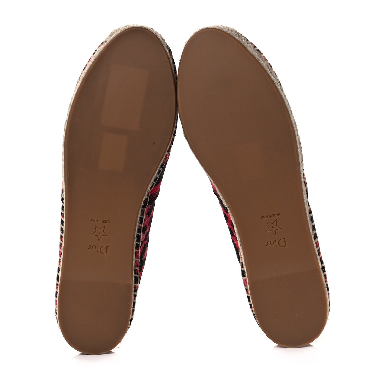 Cotton Embroidered Leopard Print Granville Espadrille 40 Red