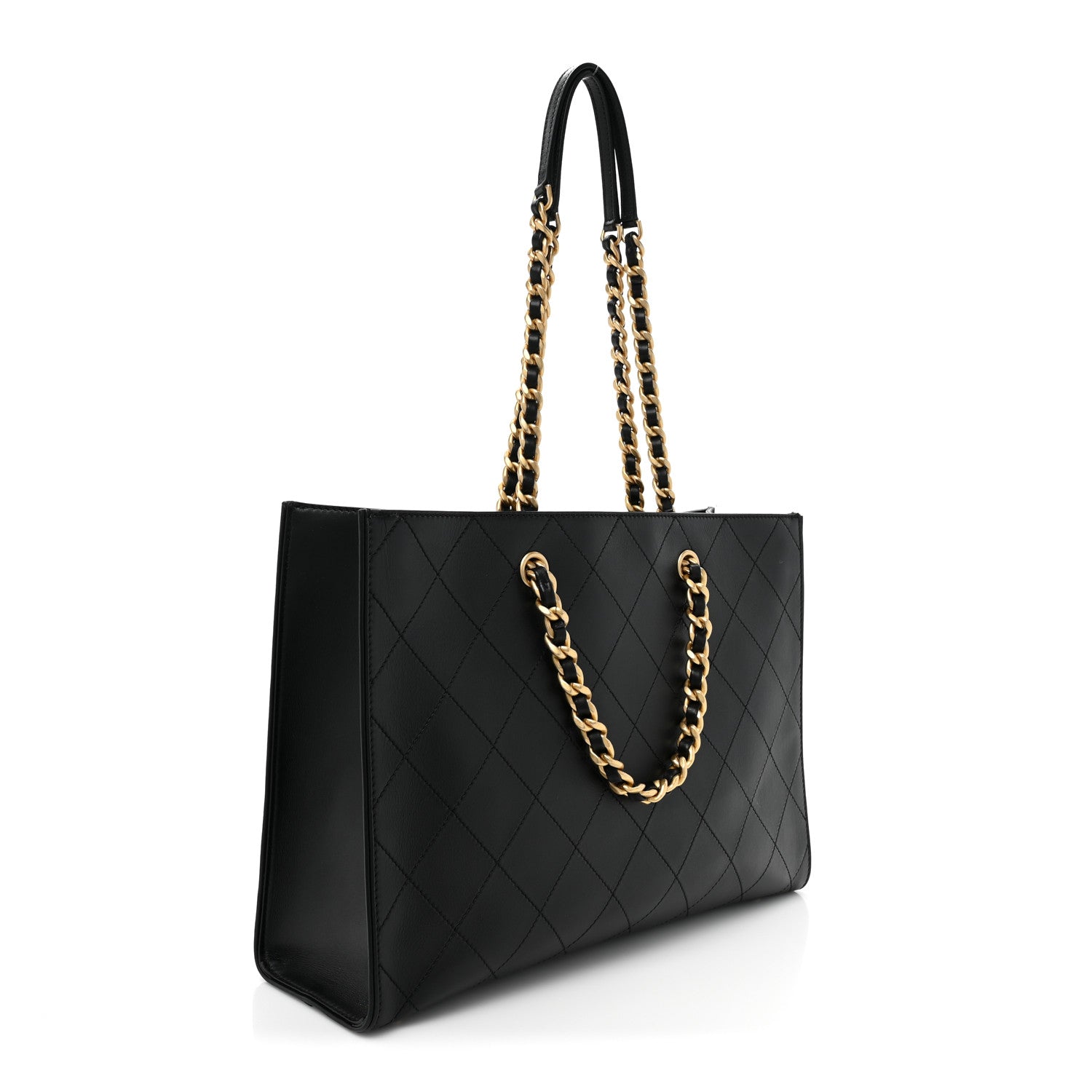 Chanel Calfskin Stitched Large Shopping Tote Black 3 of 11