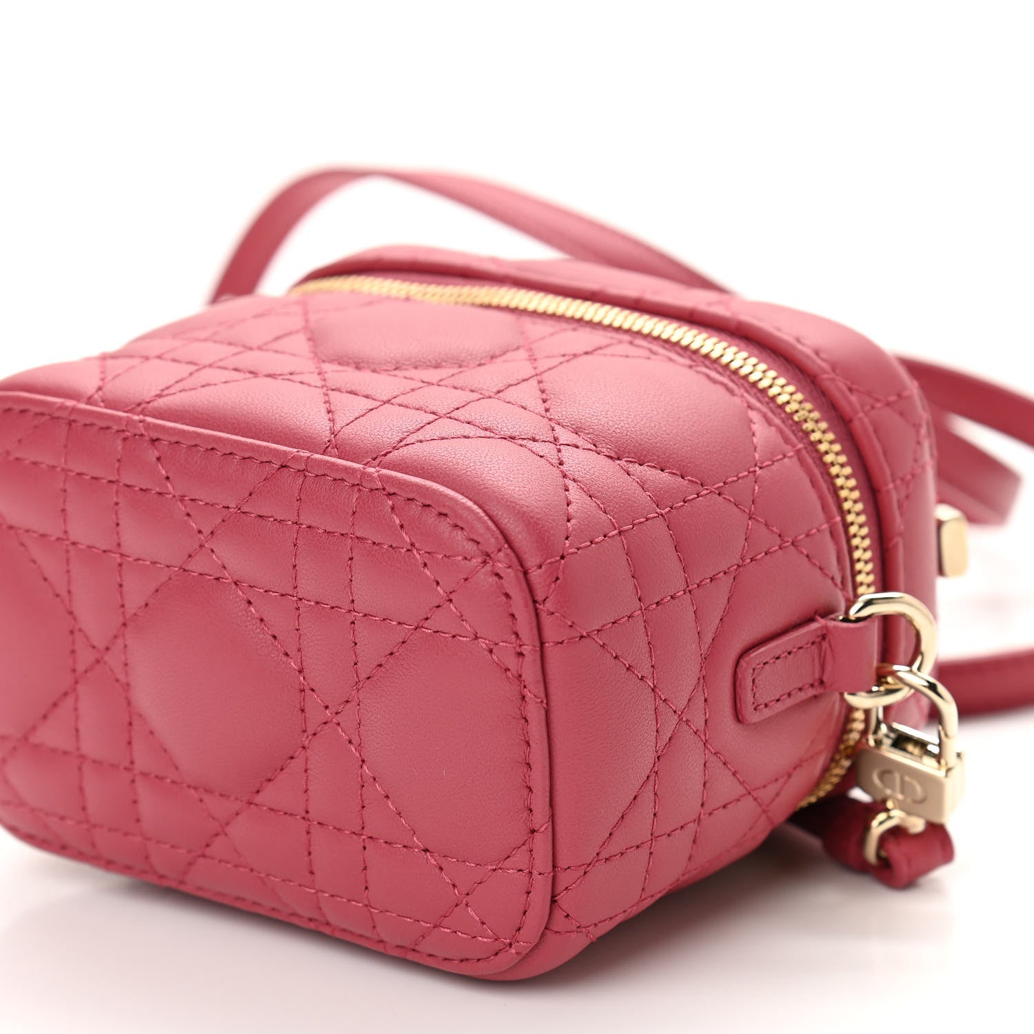 Christian Dior Lambskin Cannage Micro Vanity Case Strawberry Pink 10 of 11