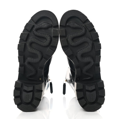 Gucci Magnum Calfskin Cirano Lux Web Lace Up Tall Combat Boots 39 Black Verde Hibiscus Red 5 of 15