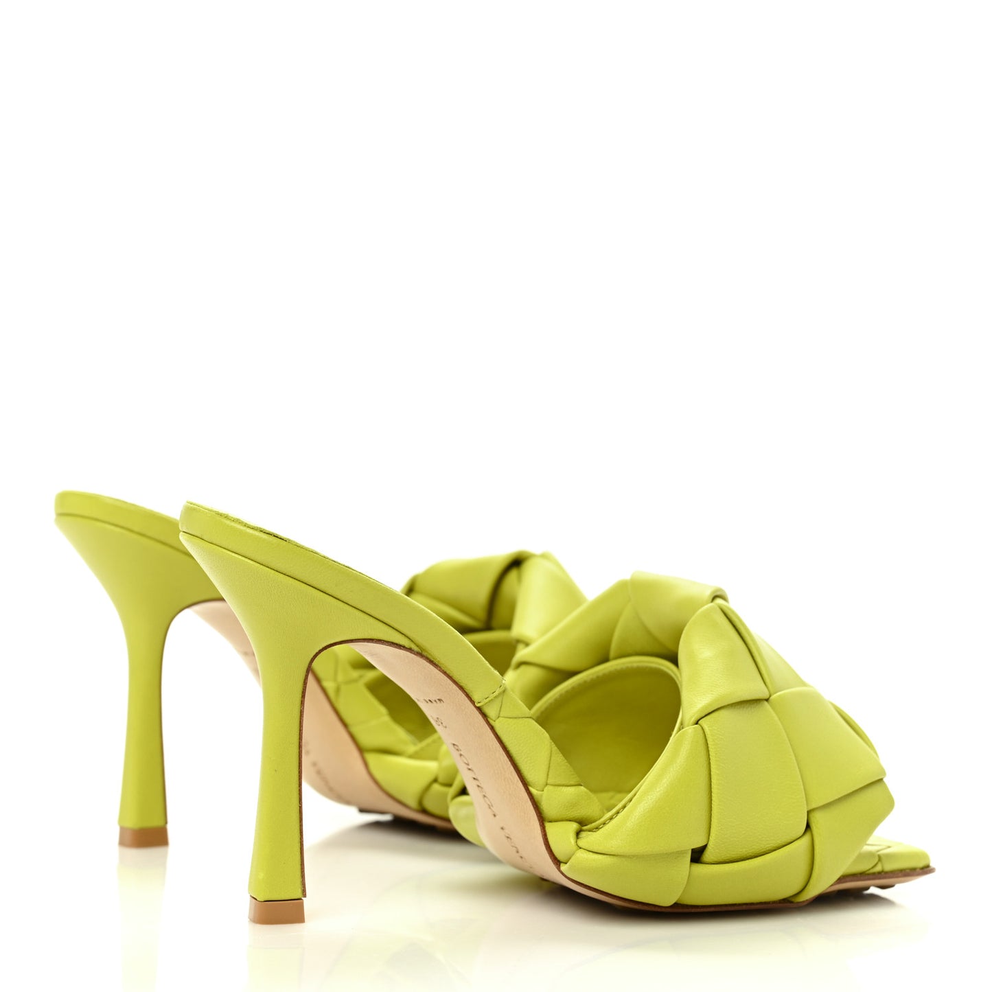 Nappa Maxi Intrecciato Lido 90mm Mule Sandals 36 Acid