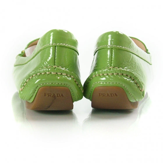 Prada Vernice Loafers 38.5 Green 3 of 10
