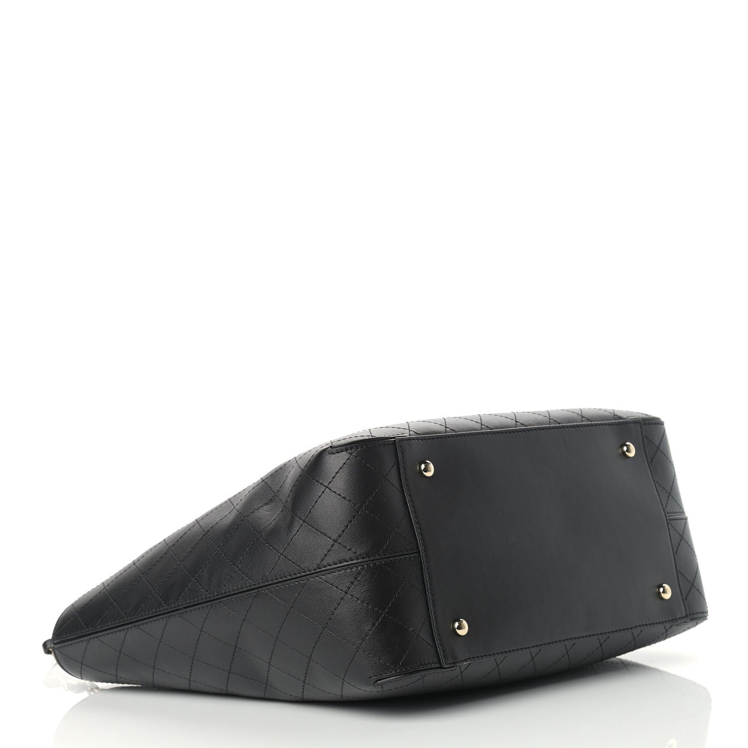Chanel Calfskin Stitched Shopping Tote Black 4 of 18