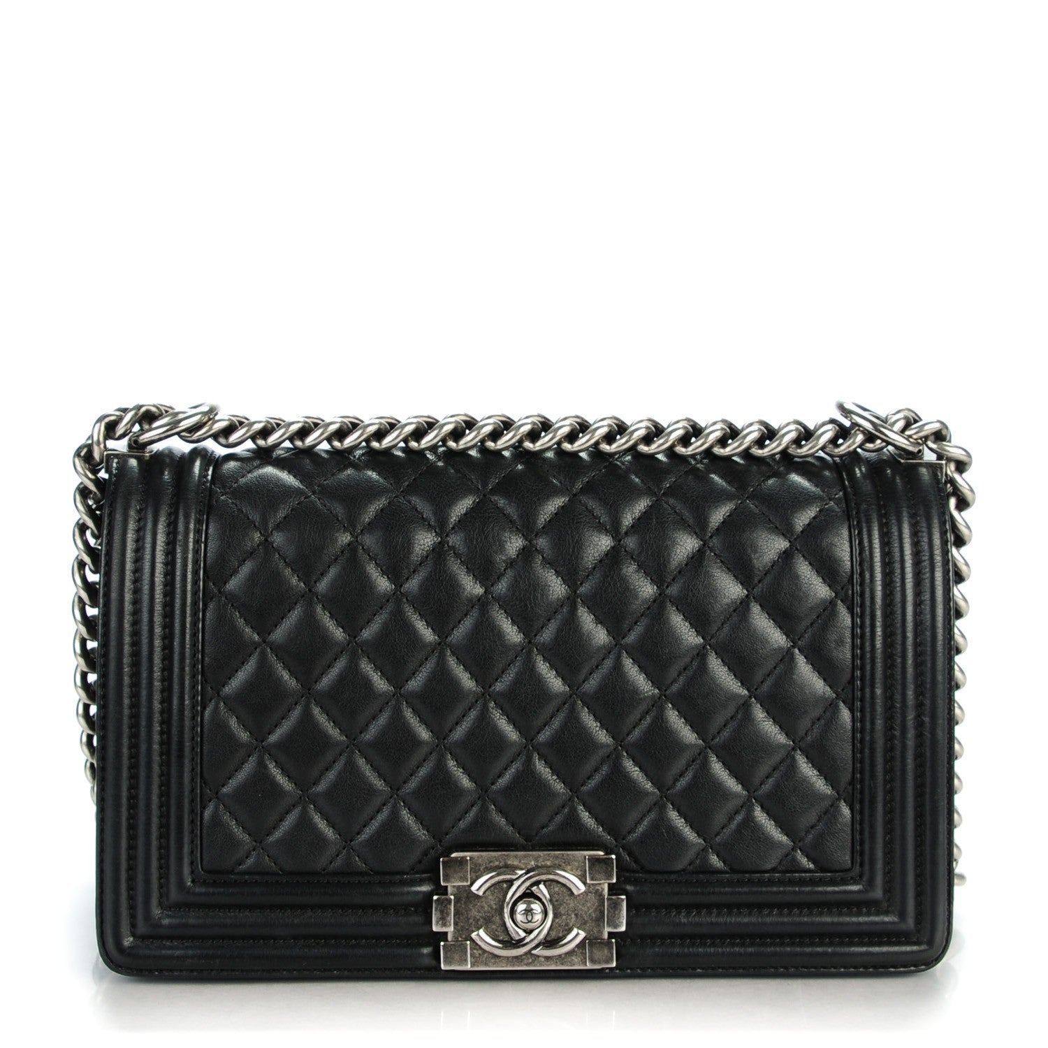 Chanel Calfskin Quilted Medium Boy Flap Black 1 of 7