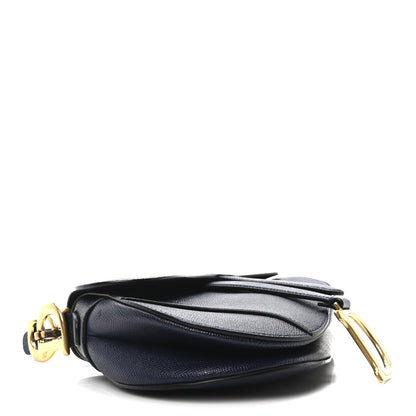 Christian Dior Grained Calfskin Saddle Bag Navy 4 of 11