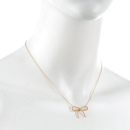 Tiffany 18K Yellow Gold Twist Bow Pendant Necklace 2 of 5