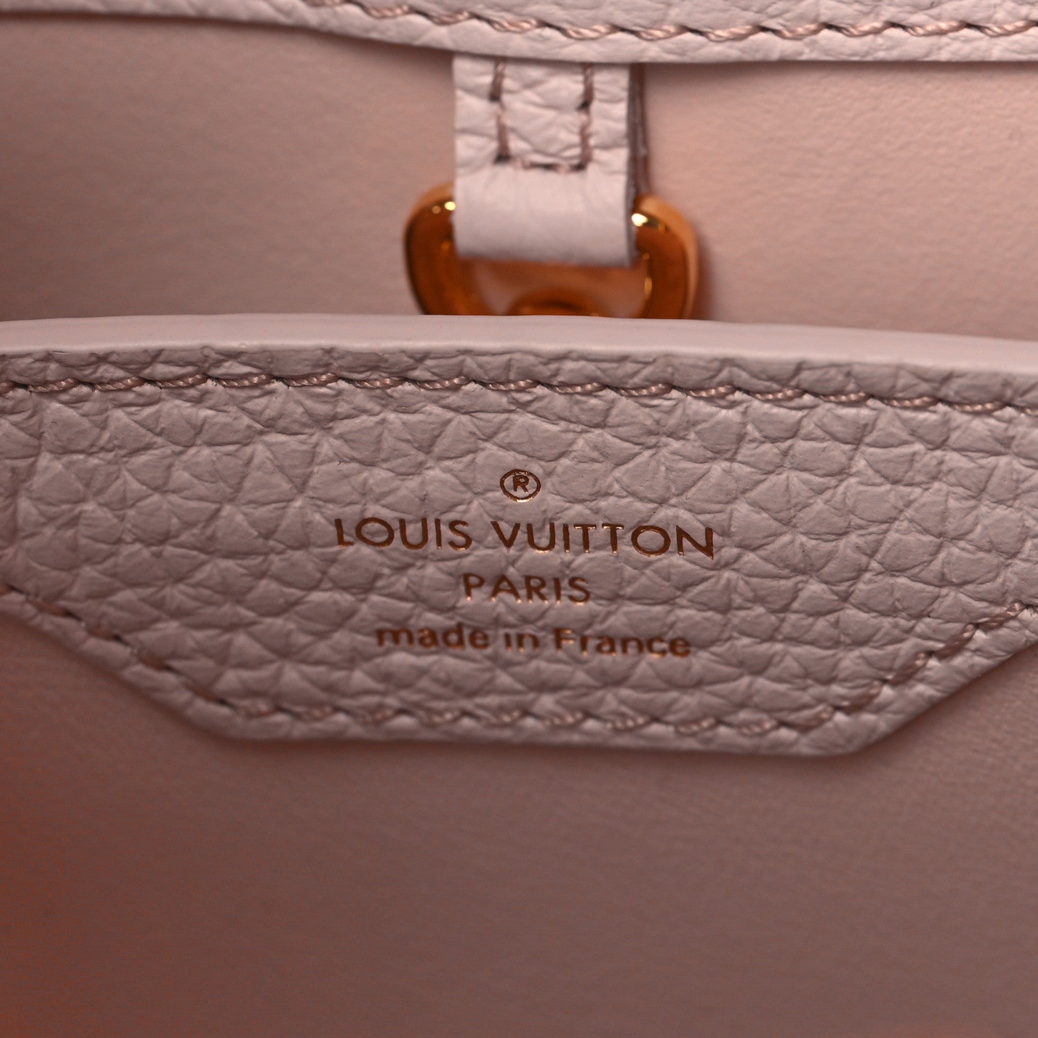 Louis Vuitton Taurillon Embroidered Vichy Capucines BB Light Pink 6 of 9