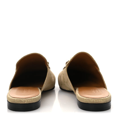 Gucci GG Monogram Canvas Womens Princetown Slippers 38 Ebony Beige 6 of 11