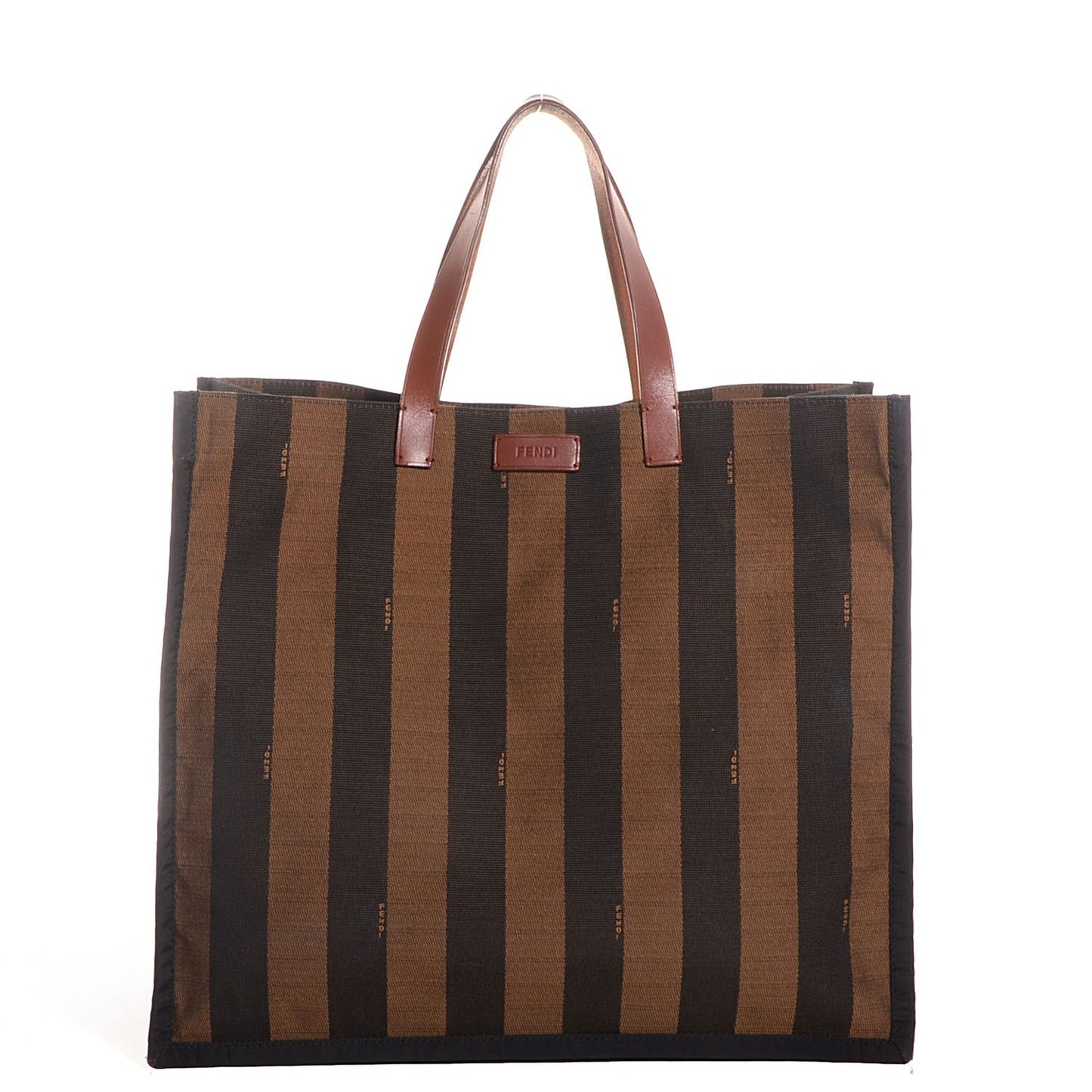 Pequin Striped Shopping Tote Tobacco