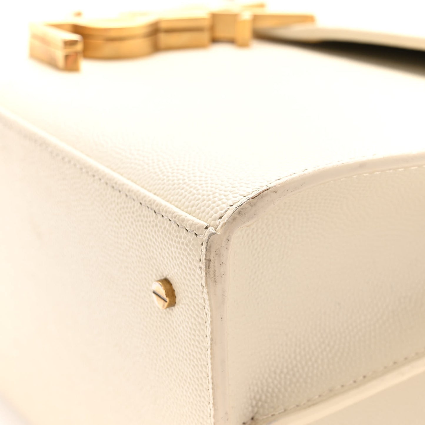 Smooth Calfskin Medium Classic Monogram Cassandra Top Handle Crema Soft Rouge Legion
