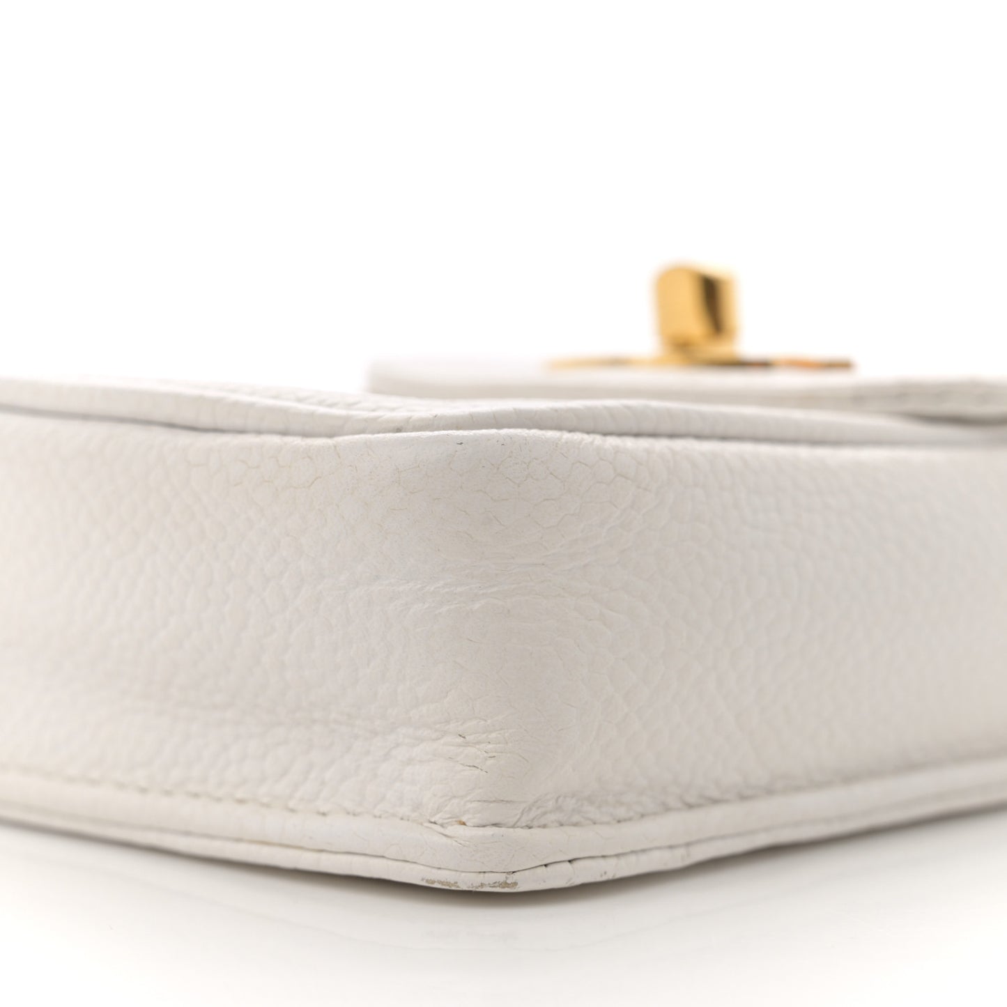 Caviar Phone Holder Crossbody White