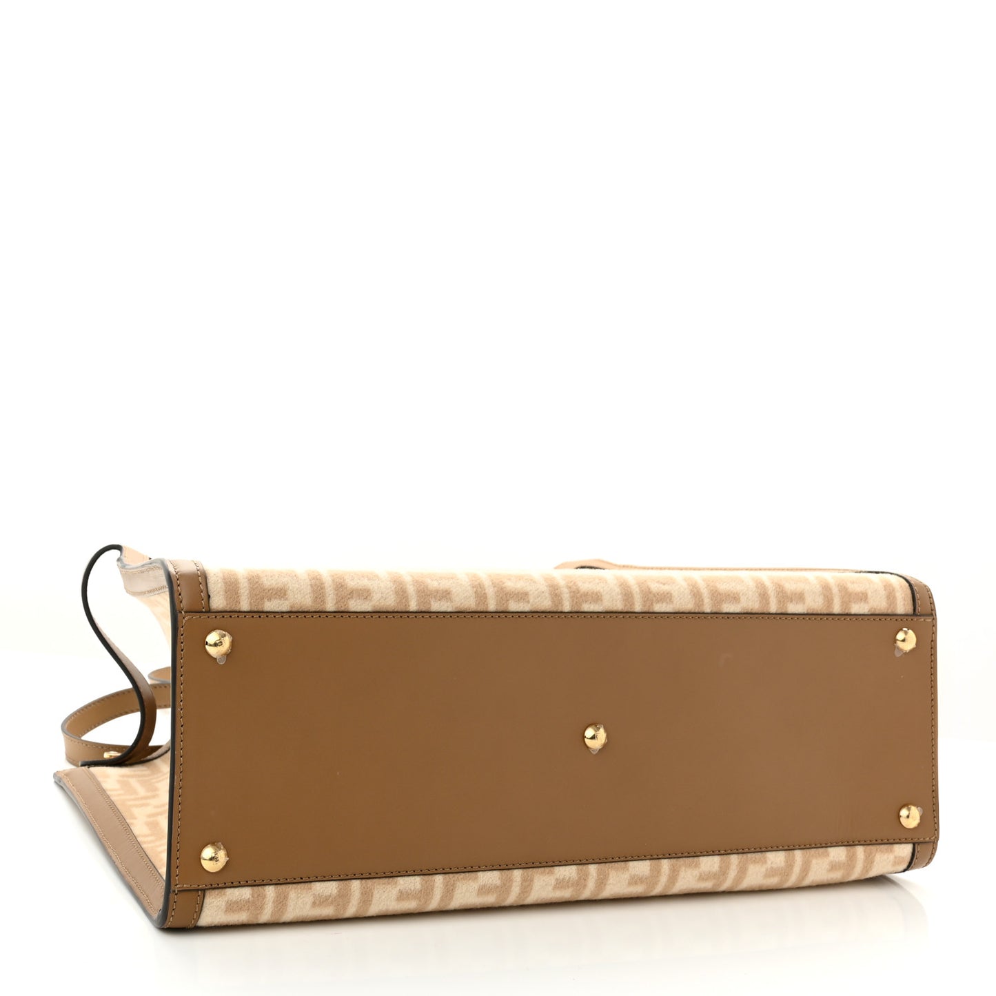 Wool Vitello King Seta FF 1974 Medium Peekaboo X-Tote Beige Cammello Sand