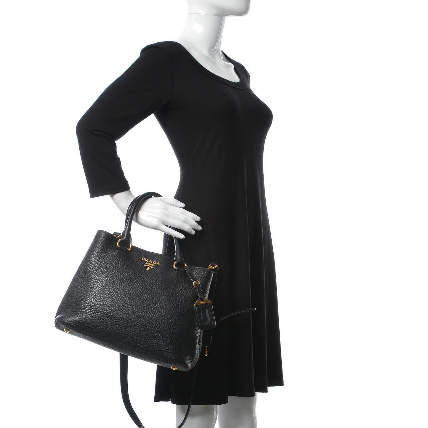 Vitello Phenix Top Handle Bag Black