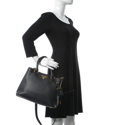 Prada Vitello Phenix Top Handle Bag Black 3 of 8