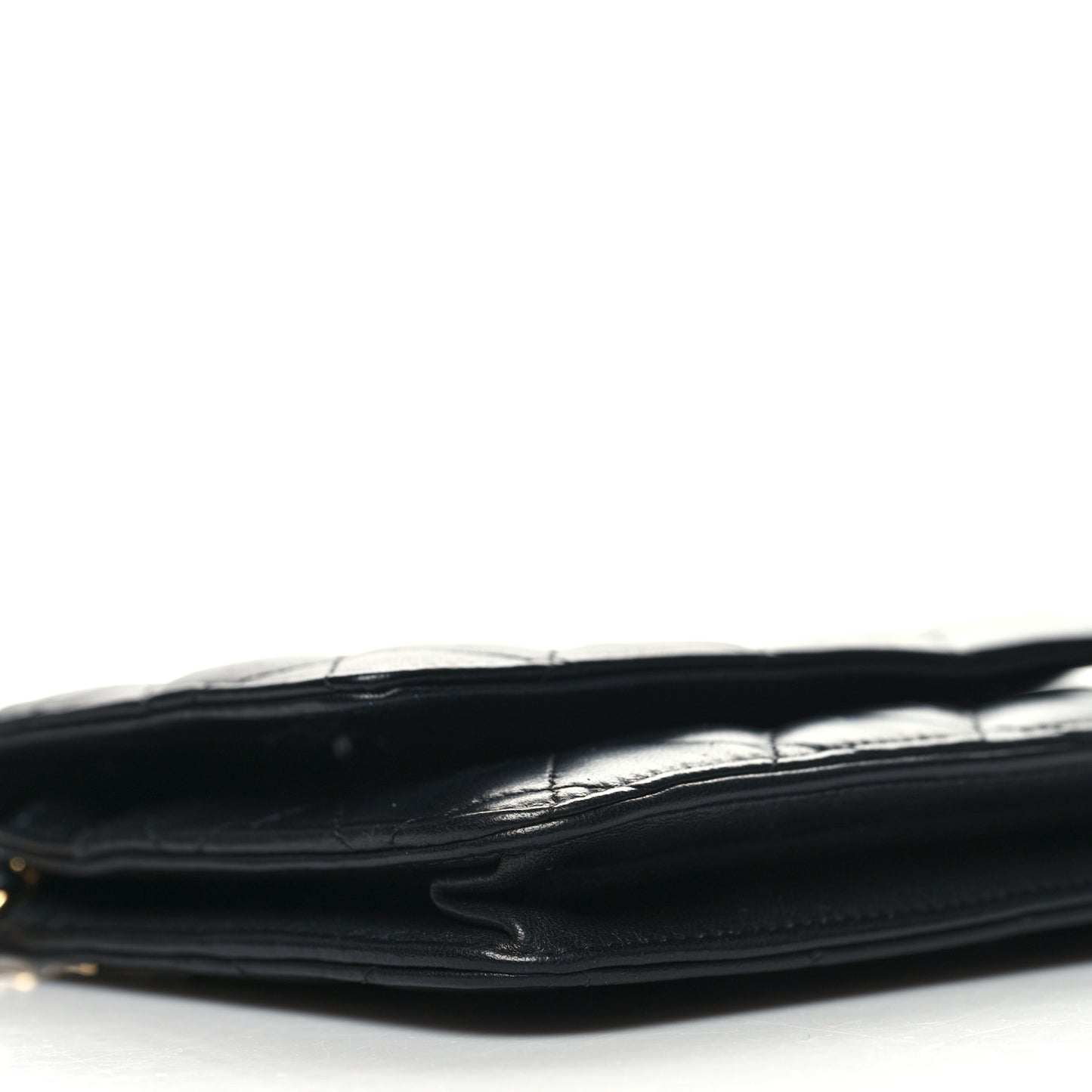 Lambskin Quilted Wallet On Chain WOC Black