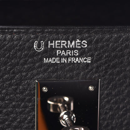 Hermes Fjord Horseshoe Kelly Retourne 40 Black Rouge H 10 of 33